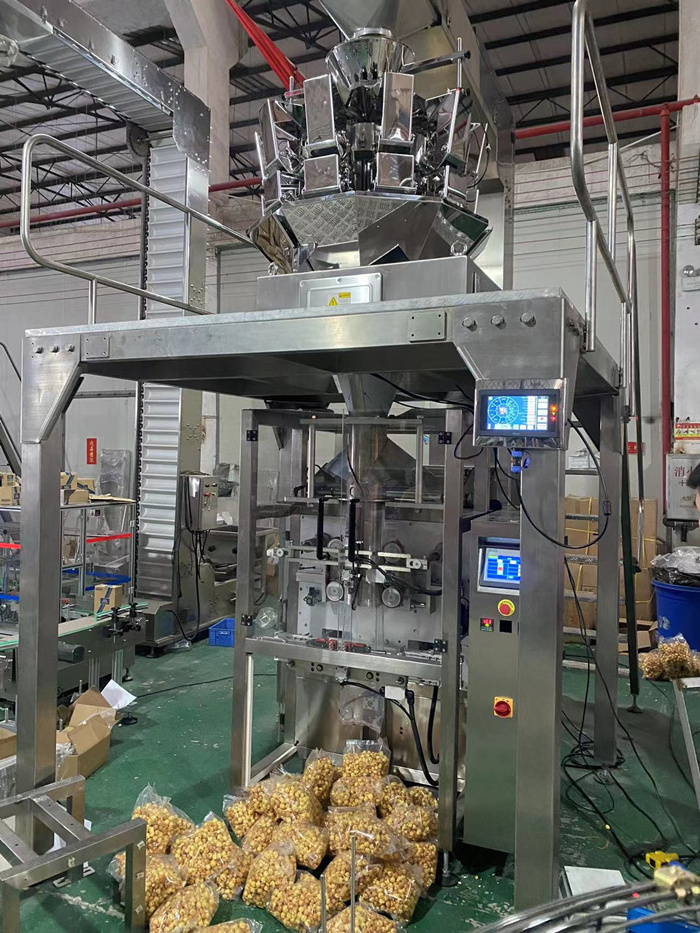 Fully automatic multihead weigher back seal packing machine multi-function crackers chip vertical ffs packaging machine