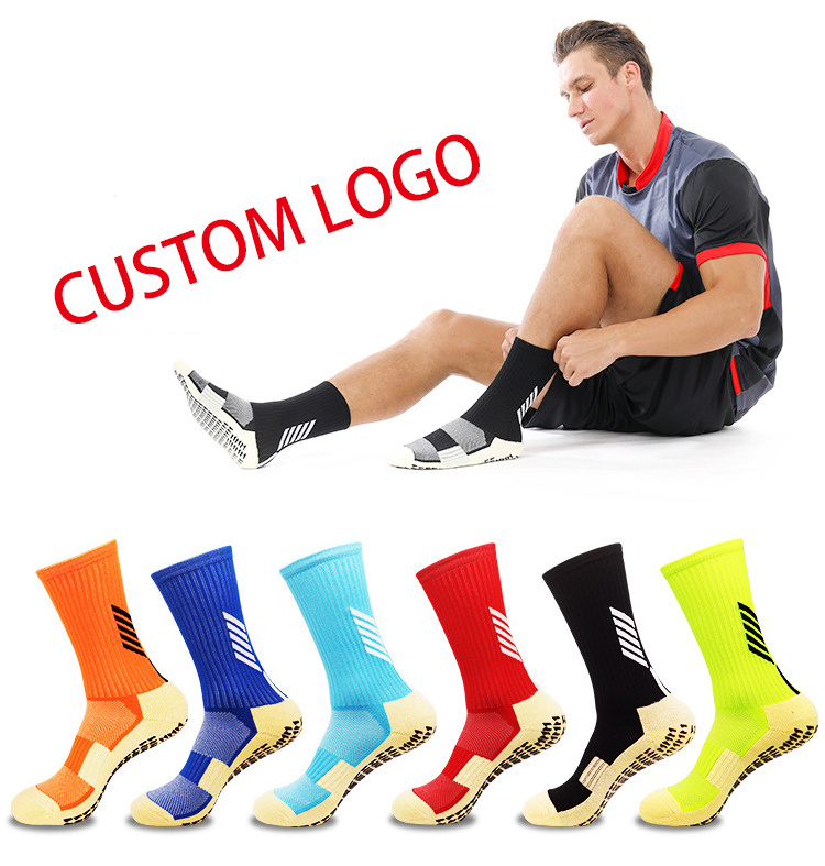 custom made compression grip socks athletic antislip grip football socks short sports soccer socks