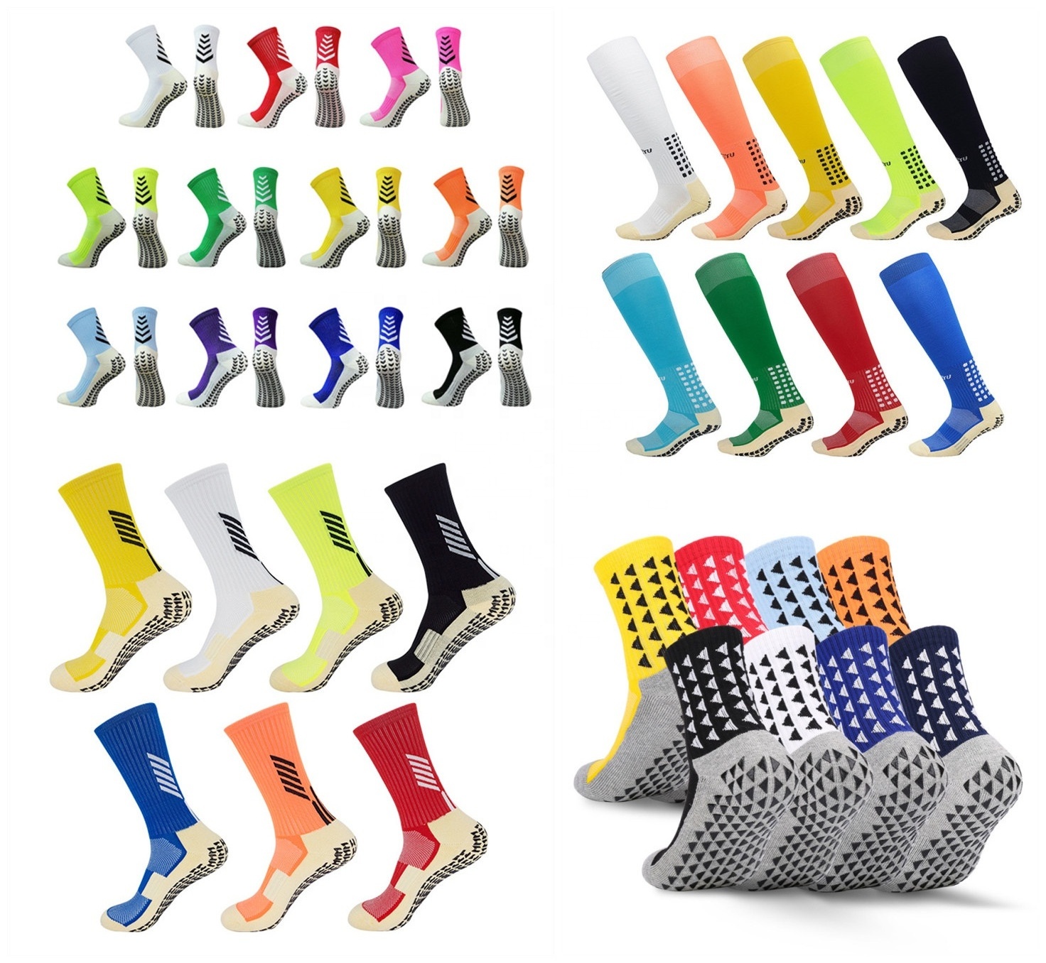 custom made compression grip socks athletic antislip grip football socks short sports soccer socks