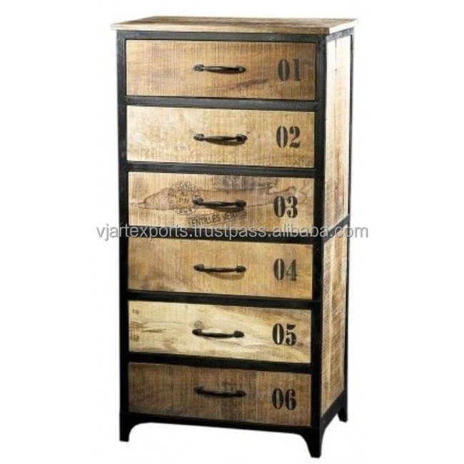 luxury best selling at low price wholesale products Iron metal & wood 6 drawer storage cabinet drawer chest cabinet