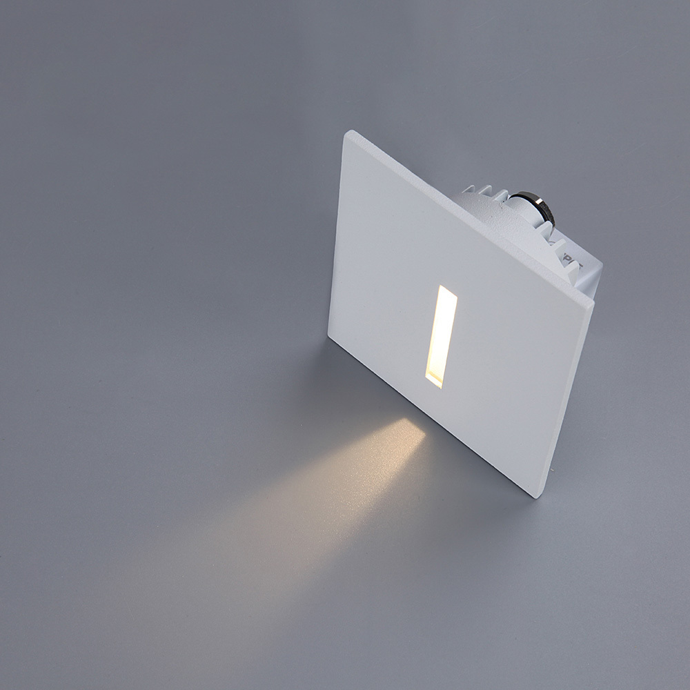 VJC Hot Sale Square IP20 IP65  1W/2W/3W Aluminum Recessed Stair Indoor Outdoor Led Step Light Led Wall Light