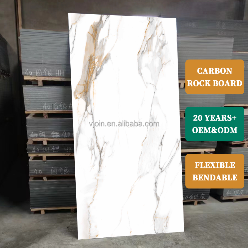 Popular 4X8 Waterproof Wall Panels Pvc Carbon Slate Marble Board  Flexible Stone Wall Panel  Bamboo Charcoal