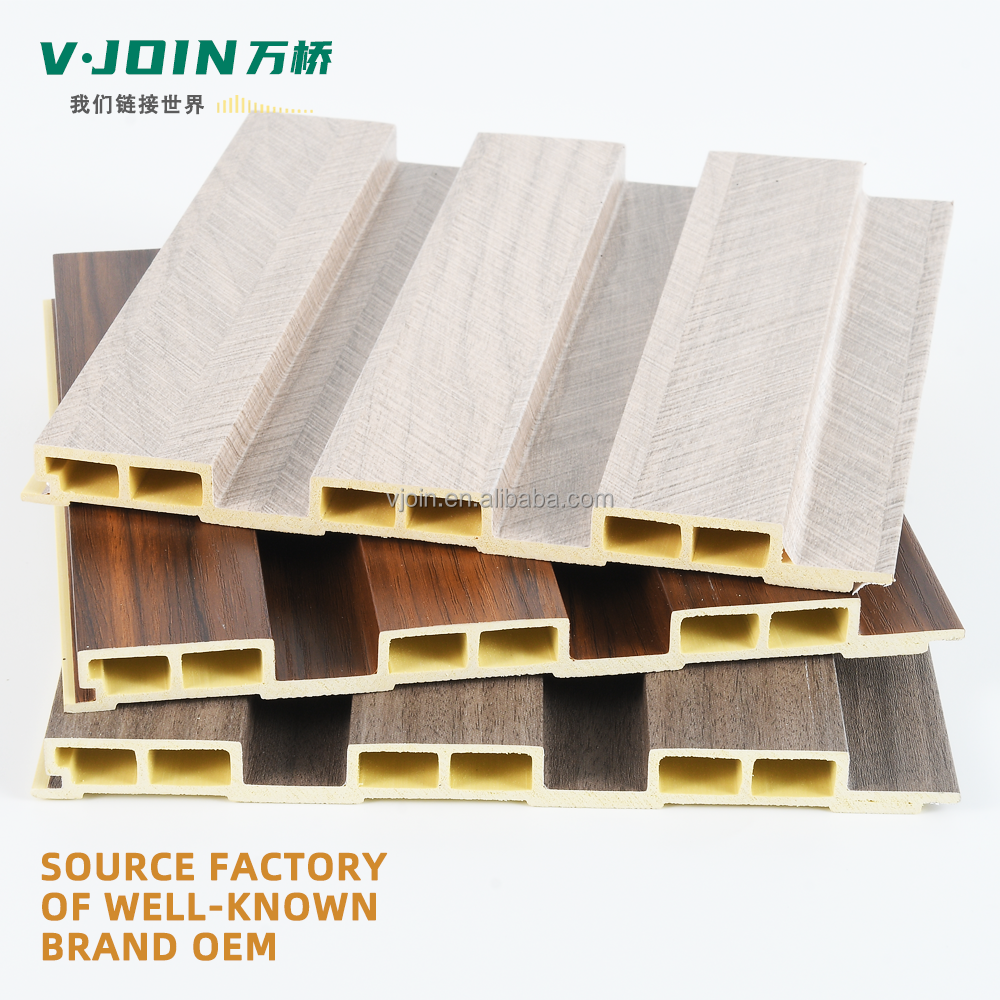 Indoor Bamboo Wood Plastic Waterproof WPC Wall Cladding Interior Decoration Fluted Ceiling Board