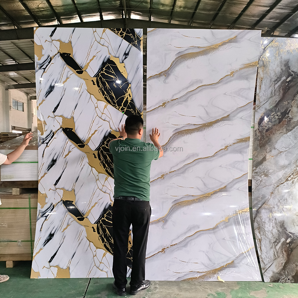 2024 new Faux PVC Marble Composite Board Bamboo Charcoal Fiber Wood Veneer Wall Panel carbon rock board