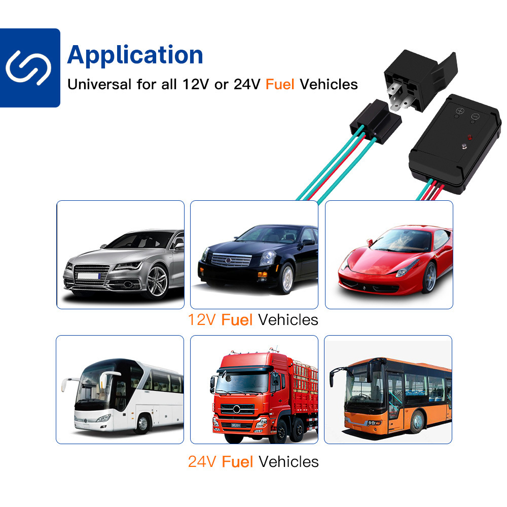 Vjoycar 12V Wireless Relay Immobilizer Car Anti-Jammer Anti Theft System for GPS Tracker Then Stop Car Automatically