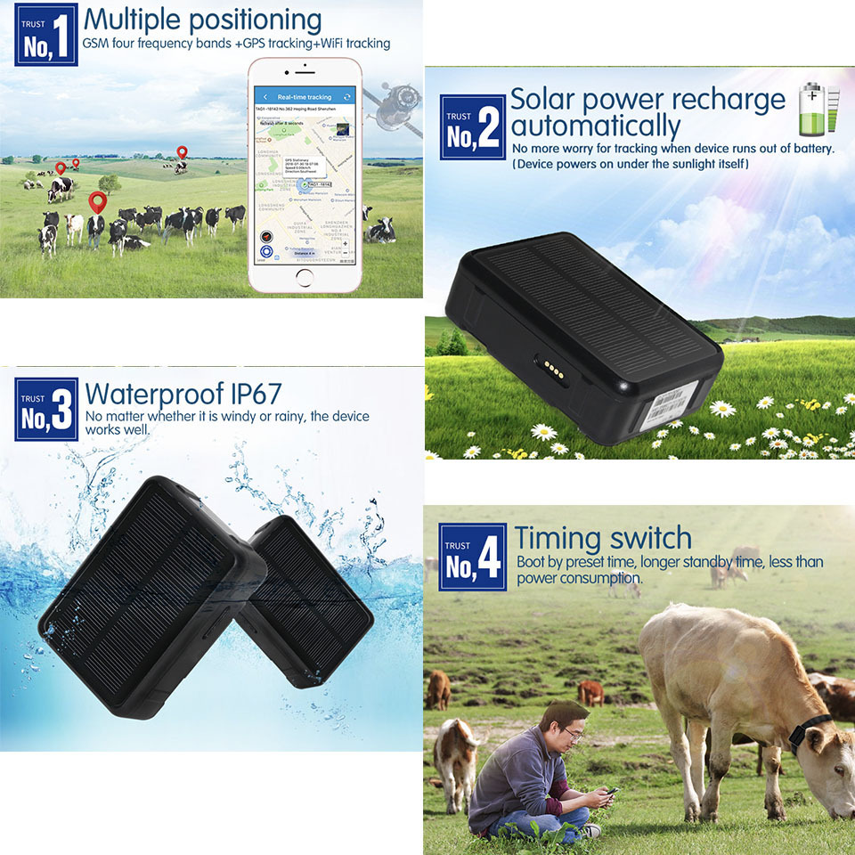 Mini sheep animal gps tracking v34 activity monitoring system for cow horse cattle collar gps anti lost solar tracker