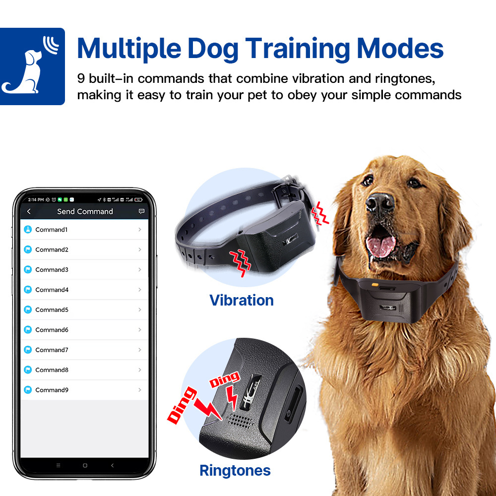 Vjoycar IP68 Waterproof Dog Gps Tracker With Sim Card for Hunting Dogs Training Smart Dog Gps Tracking System