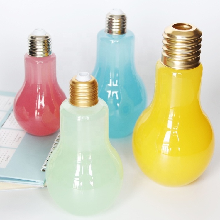 food grade PET Plastic Light Bulb Bubble bottles Cold Drink Cups 16 oz