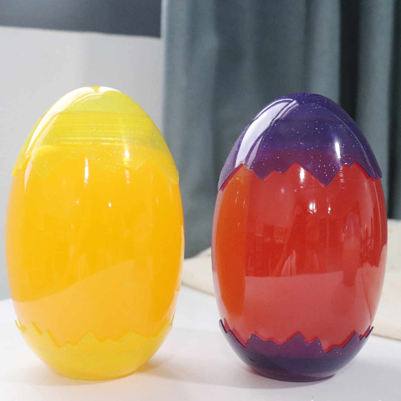 New Style 500ml 16 oz Egg shell shaped Boba Tea Jar Soft Drink Beverage Plastic Juice And Water Bottle with Cap