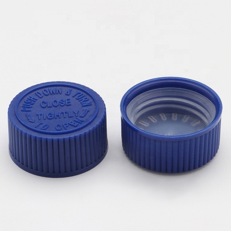 20mm 24mm 28mm 33mm 38mm 45-400 53/400 89mm Child Resistant Cap CR Screw Cap Child Resistant PP Closures With F217 PE Foam Liner