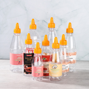 150ml 250ml 300ml 400ml 700ml Squeeze Plastic Salad Dressing Clear PET Sauce Bottle For Ketchup Sauce