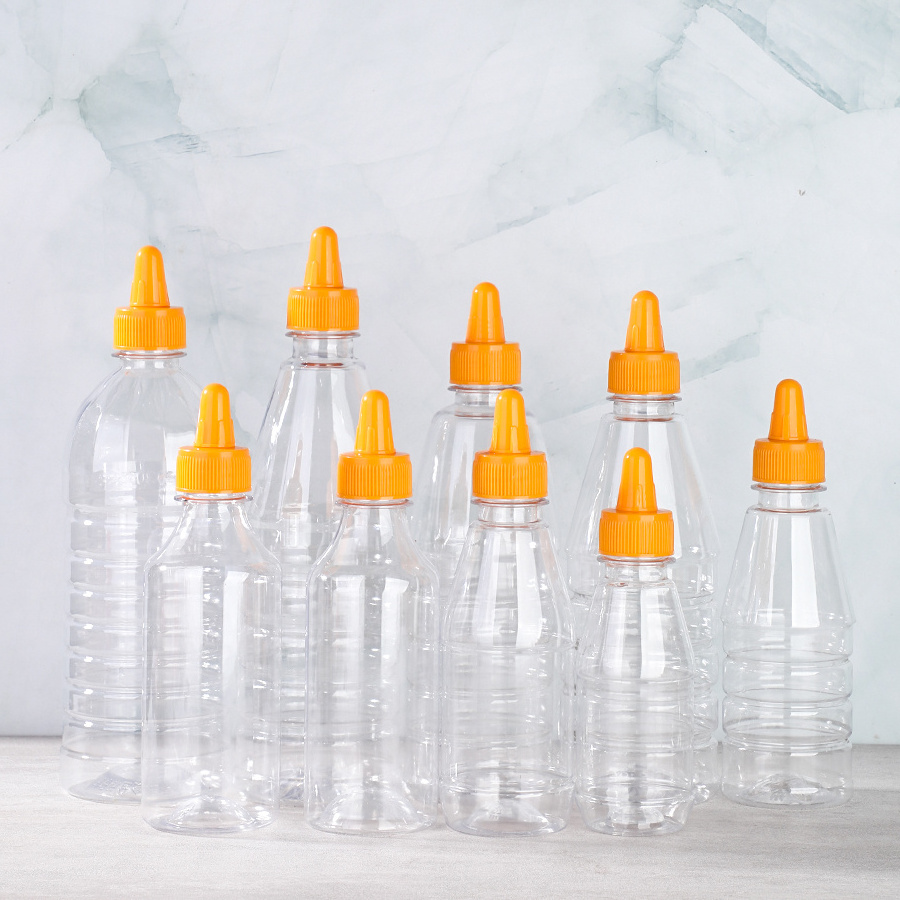 150ml 250ml 300ml 400ml 700ml Squeeze Plastic Salad Dressing Clear PET Sauce Bottle For Ketchup Sauce