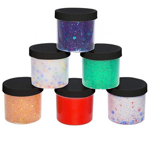 Slime Storage Jars Clear Containers for All Your Glue Putty Making Plastic Packaging DIY 6 oz White