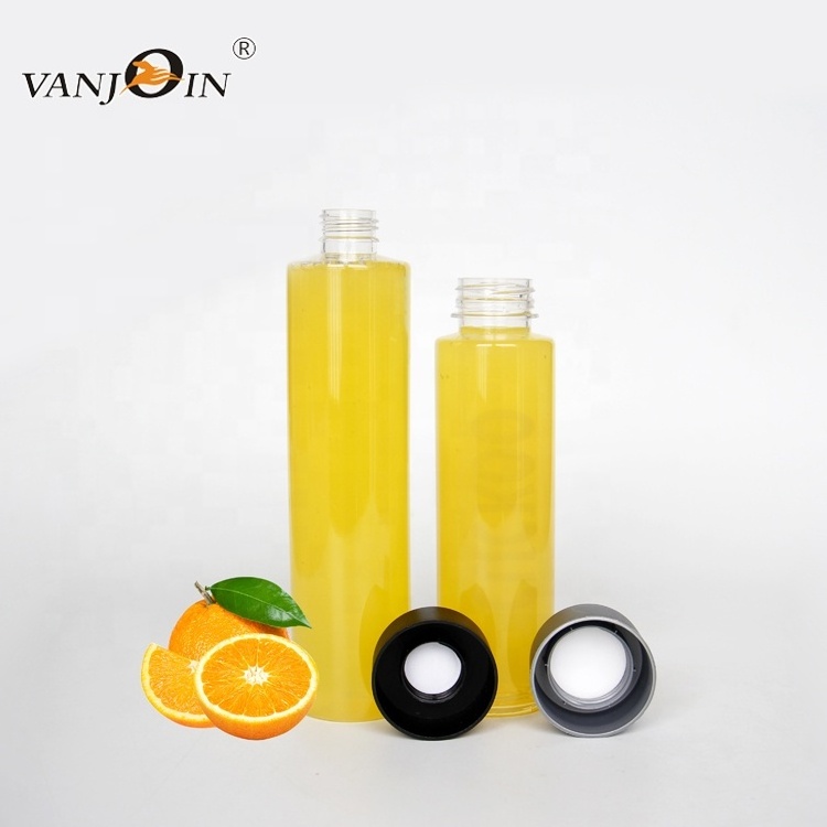 400ml 500ml 550ml Custom Printing Plastic Voss Sparkling Water Bottle for Lemon Cucumber with a hole lid and straw