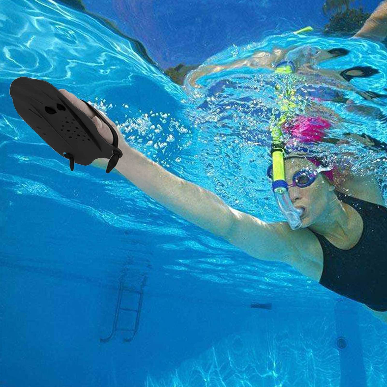 Swimming Paddles/Hand Swim Training Paddles/Glovewith Straps Swimming Hand Webbed Hand Fins Flippers Self-training Hand Boards