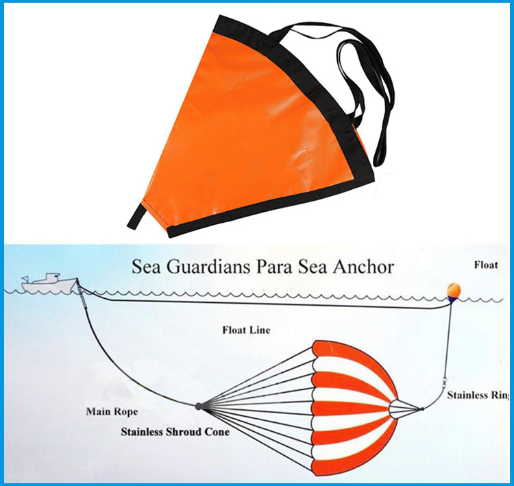 SEA ANCHOR DRIFT SOCK boat anchor/yacht kayak fishing anchor/ kayak canoe boat float ocean drift anchor cone drift brake rowing