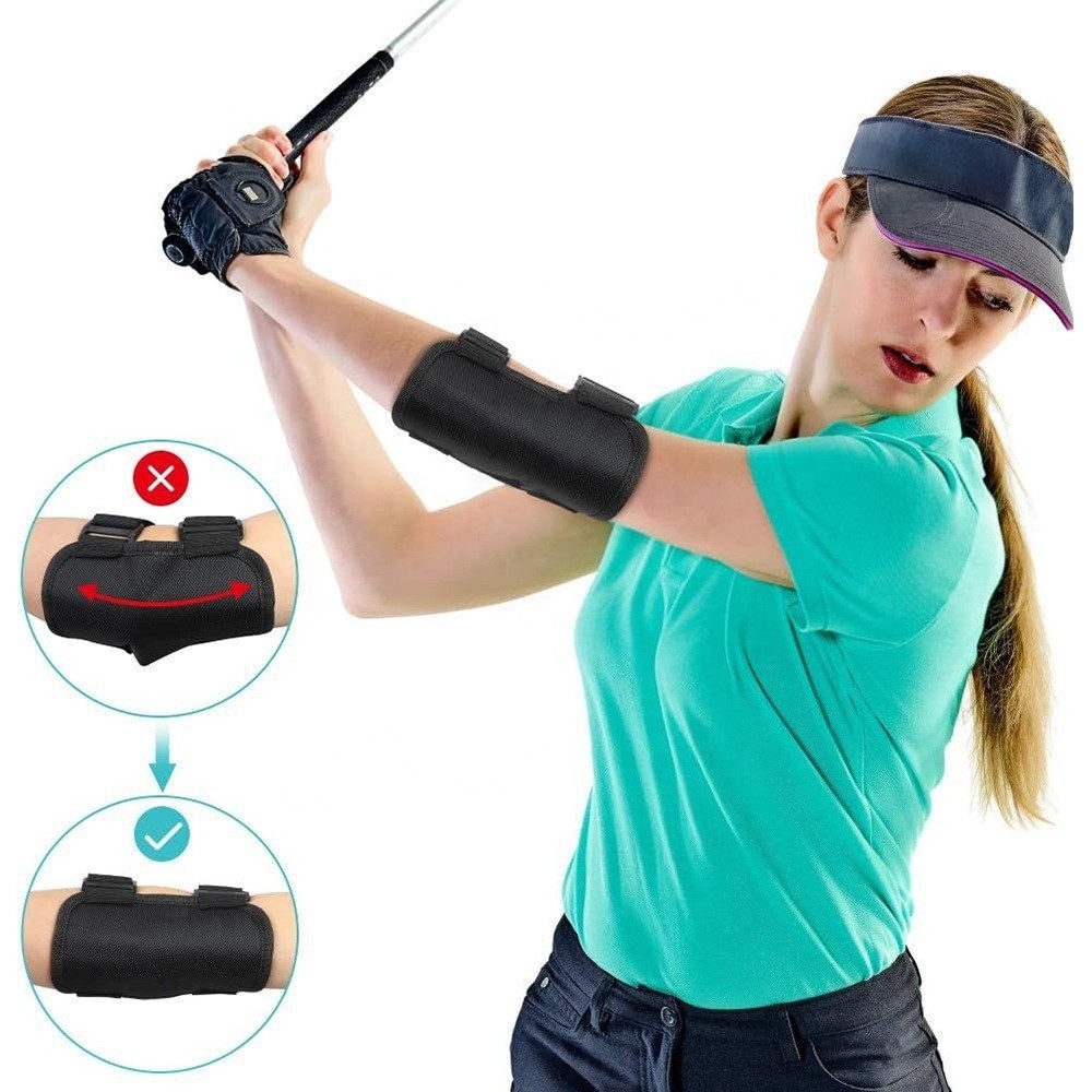 Golf Swing Training Aid Elbow Brace Arc Corrector Swing Training Straight Practice Golf Arm Bending Alarm Swing Trainer Factory