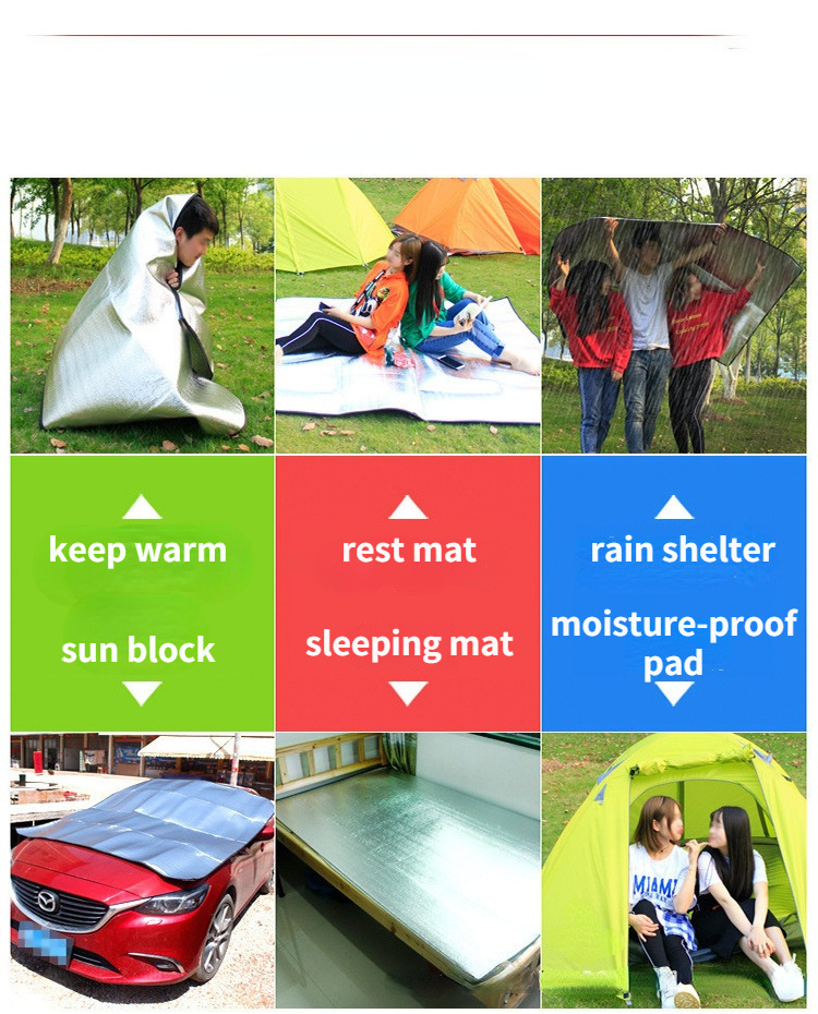 Outdoor Mattress Moisture Proof Beach Picnic Blanket Cushion Camping Tent Mat PE Aluminum Foil Waterproof Folding Floor Mattress