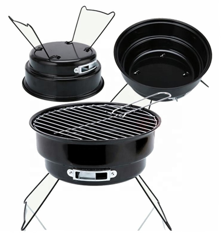 Portable BBQ Grill household peripheral oven tea cooking stainless steel grill Folding BBQ Rotisserie oven Round ice pack oven