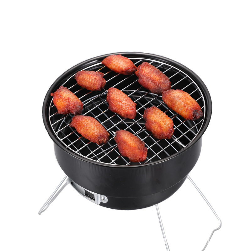 Portable BBQ Grill household peripheral oven tea cooking stainless steel grill Folding BBQ Rotisserie oven Round ice pack oven