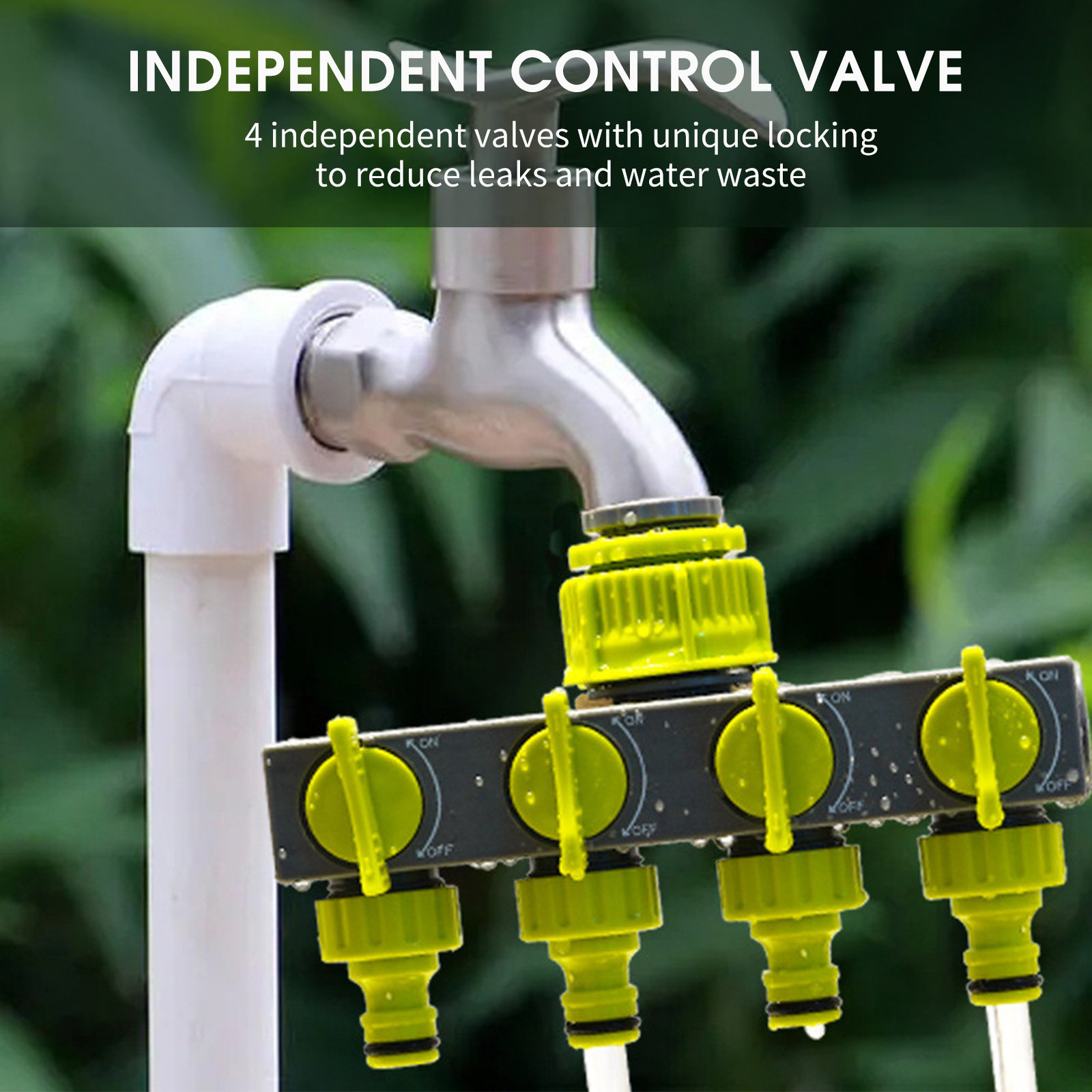 4 Way Garden Hose Splitters Diverter Tap Connector Splitter Water Distributor On-Off Switch Outdoor Sprinkler Irrigation Systems