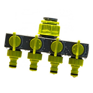 4 Way Garden Hose Splitters Diverter Tap Connector Splitter Water Distributor On-Off Switch Outdoor Sprinkler Irrigation Systems