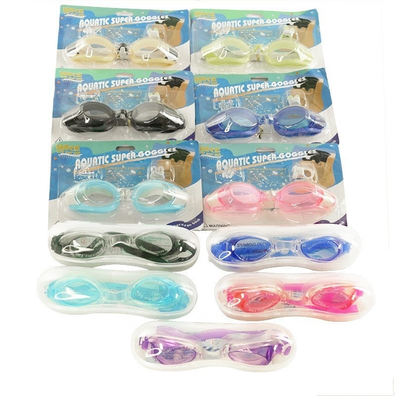 Adults kids Adjustable Swimming Diving Glasses With Nose Clip Ear Plugs Waterproof Anti Fog No Leaking Swimming Eyewear Goggles