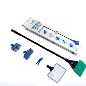 Aquarium Fish Tank Cleaning Kit Tool Algae Scrapers Set 5 in 1 FishTank Gravel Cleaner Siphon Vacuum Water Changing Sand Cleaner