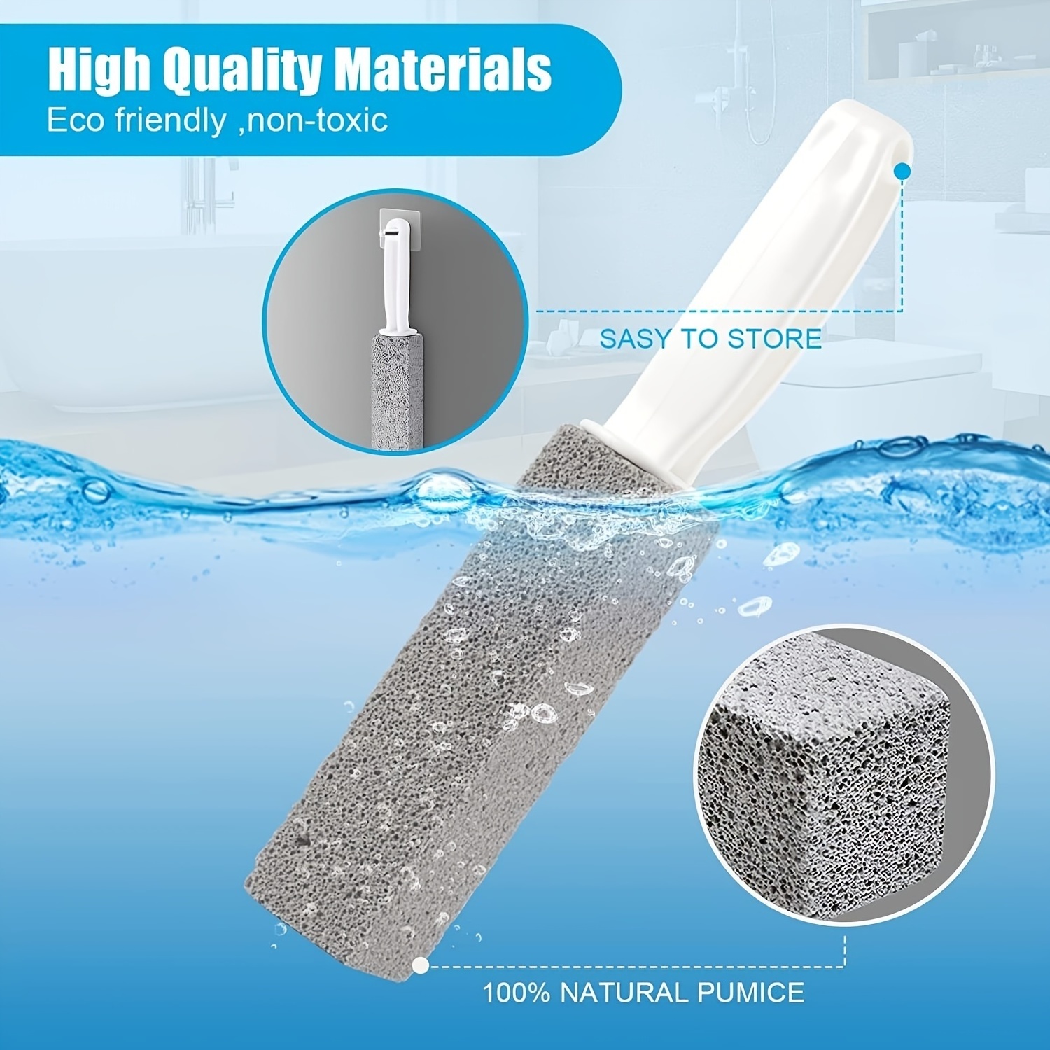 Pumice Stone Hard Water Build Up Remover Kitchen Bathroom Pool Household dead corner crevice Cleaning Pumice stick Toilet Brush