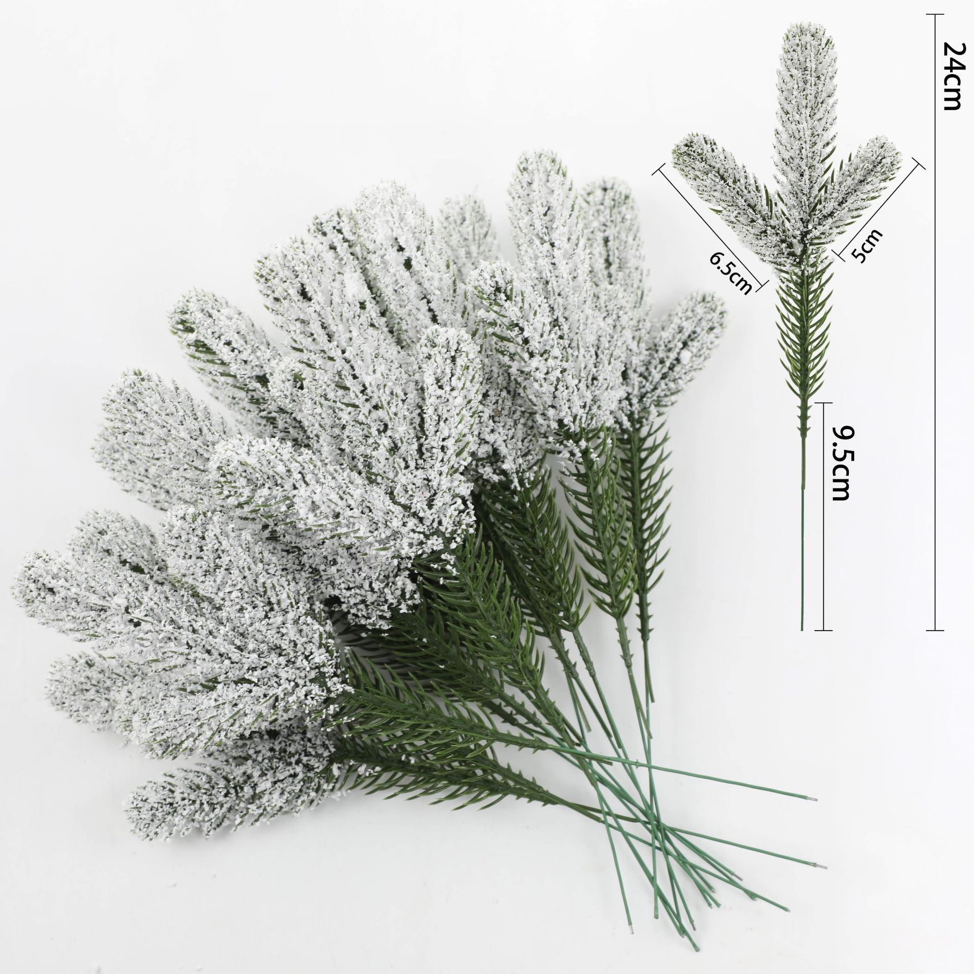 24cm Simulated plant three-pronged pine needles green artificial flowers fakeplants Christmas Home decorative flower arrangement