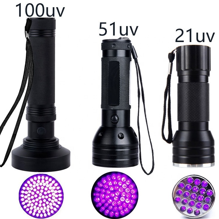 UV Flashlight Black Light 100LED 395nm Ultraviolet Detector Dog Urine Pet Stains Bed Bug banknote light scorpion light detection