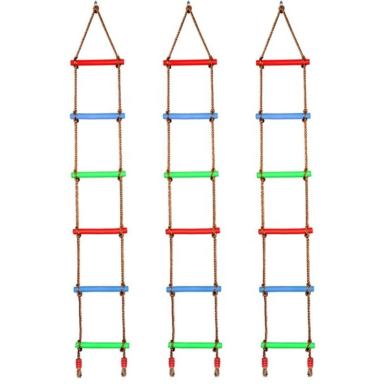 Six Gear Plastic Ladder Outdoor Indoor Educational Toys Climbing Rocker Hanging Rope Indoor Fitness Equipment For Kid Baby Swing