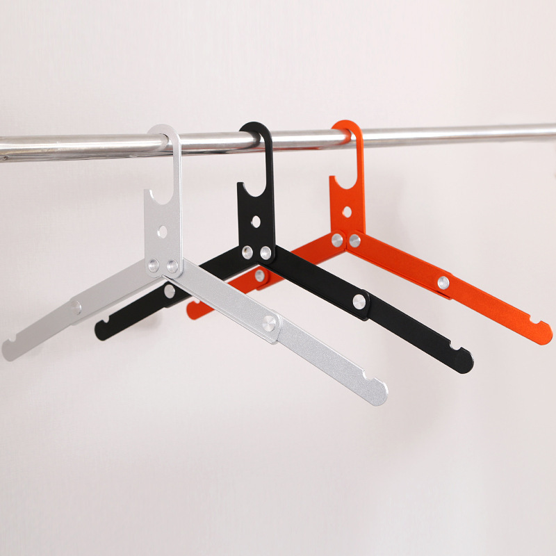 Outdoor folding alloy hanger three-fold portable drying rack camping self-driving travel ultra-light retractable clothes hanger