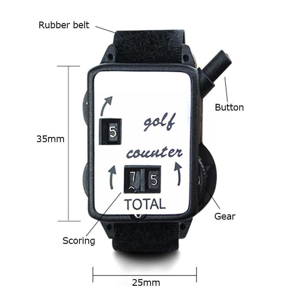 1Pc Mini Golf Club Stroke Score Keeper Count Watch Putt Shot Counter With Wristband Golf Training Aids Golf Accessories Black