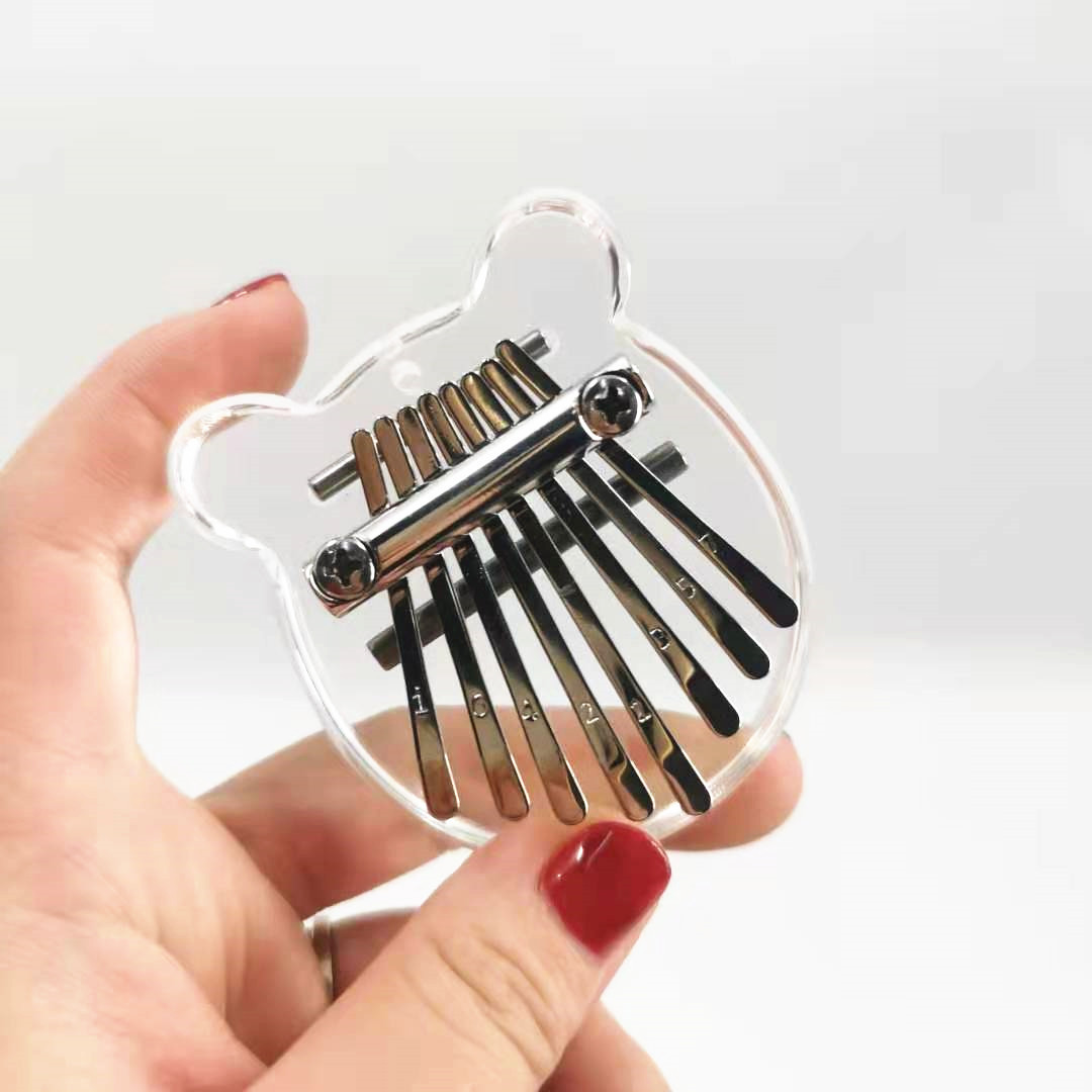 Mini Thumb Piano 8 Key Finger Piano Portable Pocket Kalimba Cute Heart Oval Bear Kalimba Hand Piano Kid Adult Christmas Musical