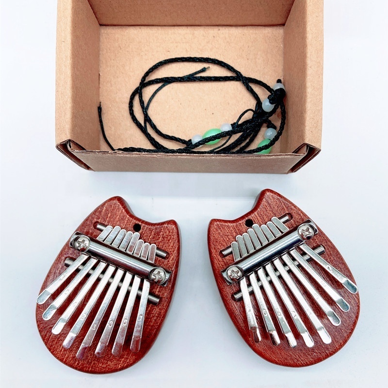 Mini Thumb Piano 8 Key Finger Piano Portable Pocket Kalimba Cute Heart Oval Bear Kalimba Hand Piano Kid Adult Christmas Musical