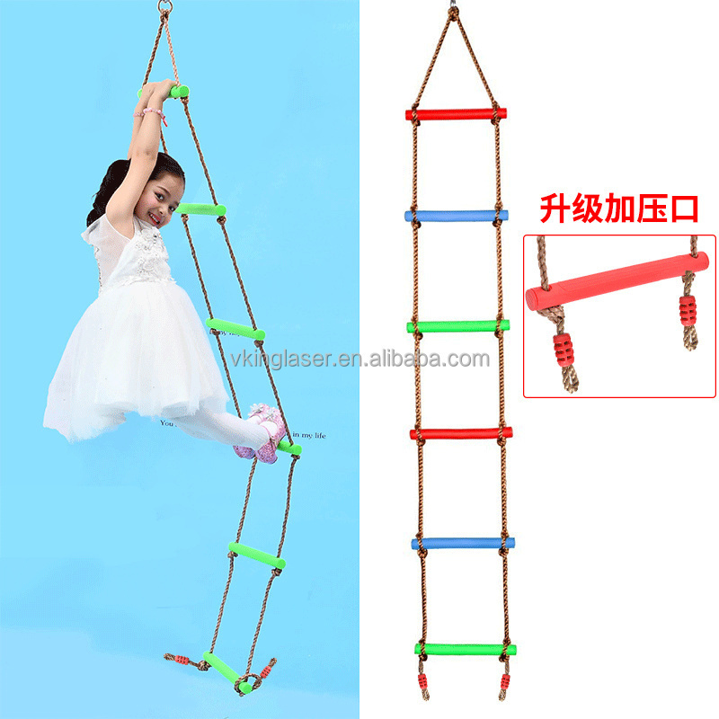 Six Gear Plastic Ladder Outdoor Indoor Educational Toys Climbing Rocker Hanging Rope Indoor Fitness Equipment For Kid Baby Swing