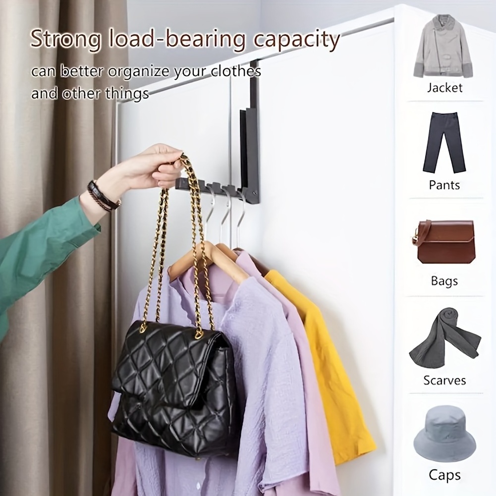 16*9cm Steel Foldable Clothes Hanger Over Door Laundry Storage Hanger Retractable Drying Rack Wall Mounted Coat Hook Dryer Rack