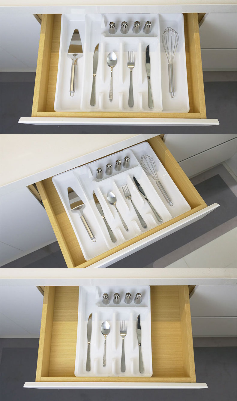 Kitchen Drawer Organizer Household Portable Telescopic Storage Tray Expanding Durable Divided Cutlery Cabinet Shelf Counter box