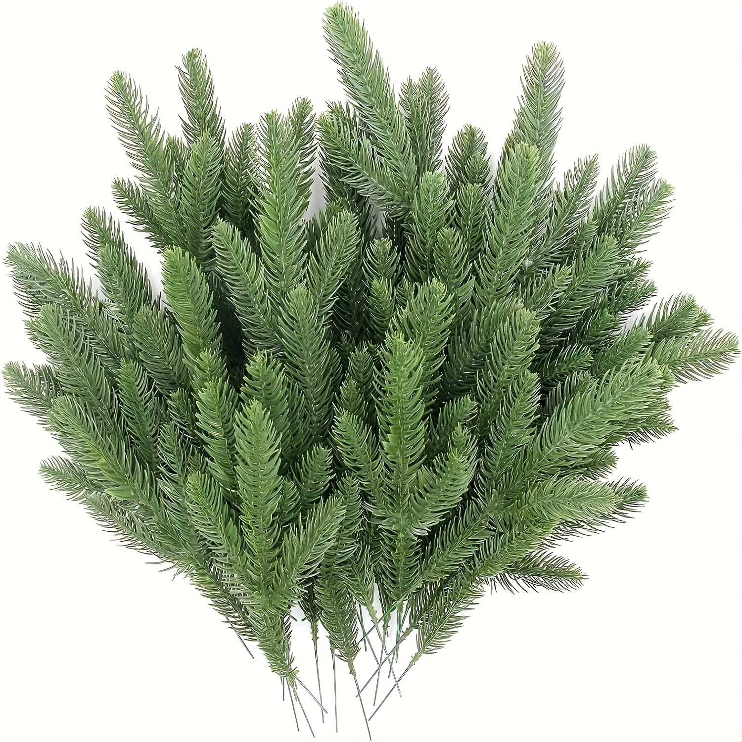 Christmas Pine Needles Artificial Pine Branches Green Leaves Needle Garlands Pine Twigs Faux Cedar Branches Greenery Accessories