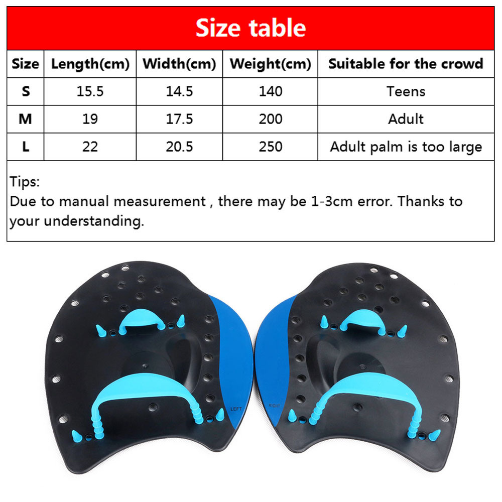 Swimming Paddles/Hand Swim Training Paddles/Glovewith Straps Swimming Hand Webbed Hand Fins Flippers Self-training Hand Boards