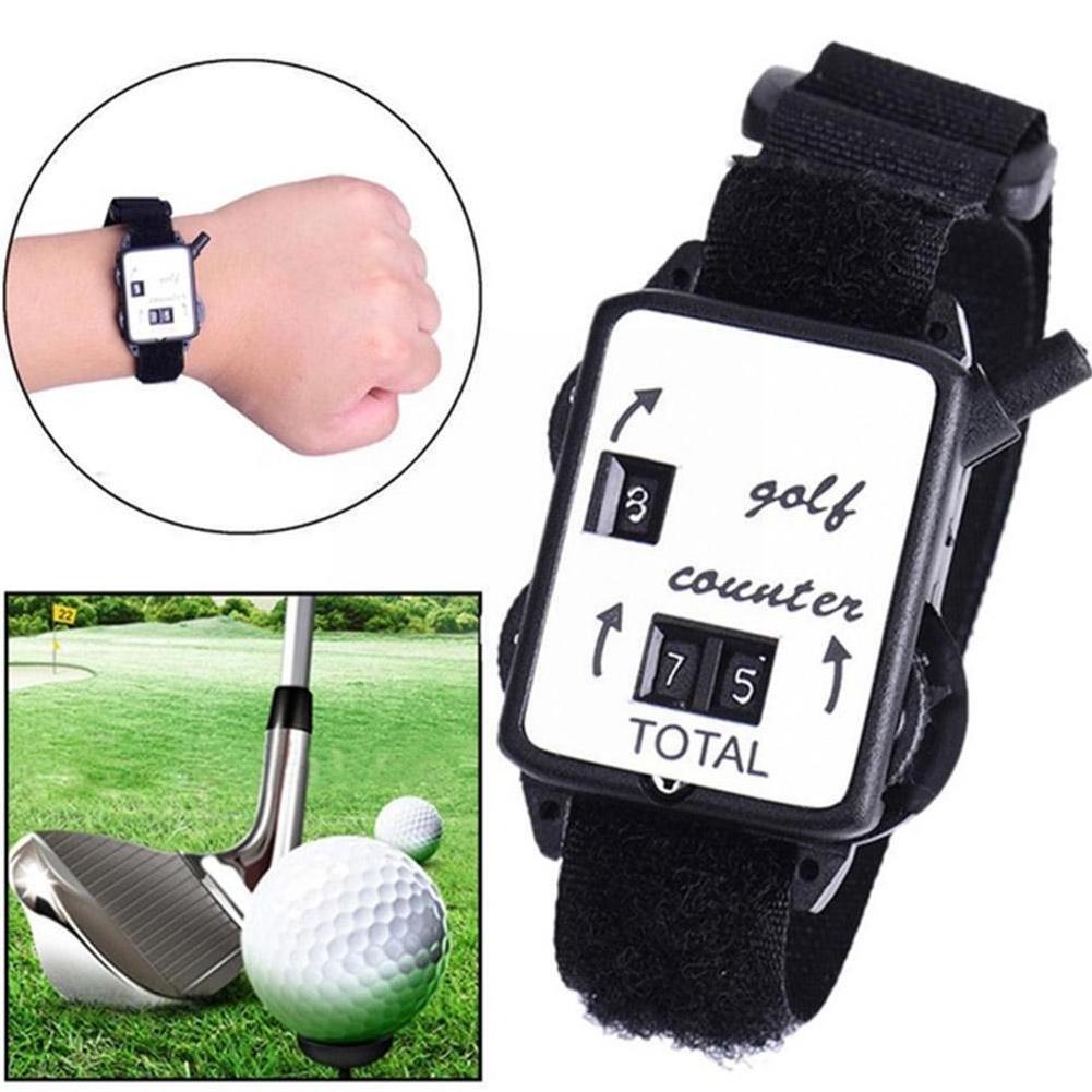 1Pc Mini Golf Club Stroke Score Keeper Count Watch Putt Shot Counter With Wristband Golf Training Aids Golf Accessories Black