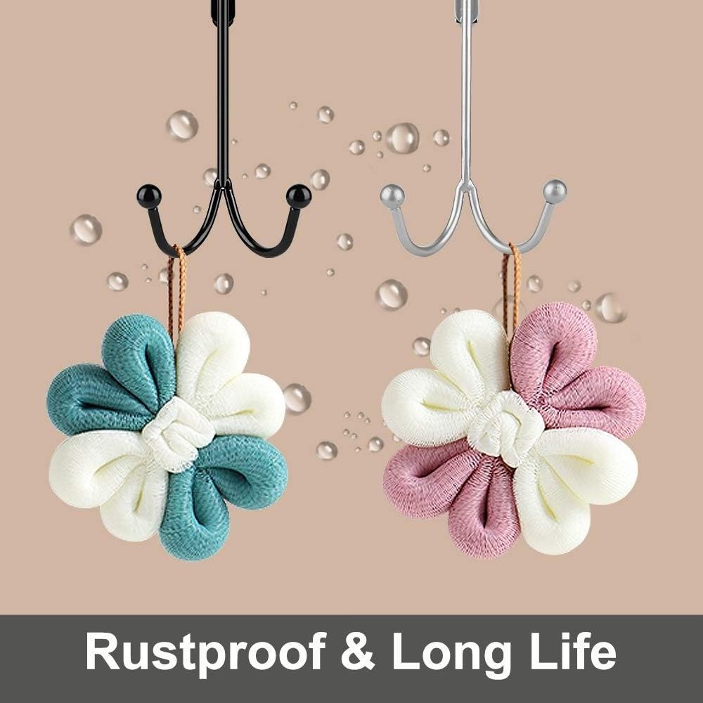 Over Door Double Hanger Hooks Wall-mounted Heavy-duty Twin Hooks Organizer Hanging Coats Robes Towels Keys Jackets Clothes Hats