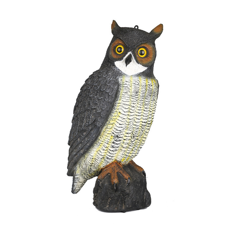 Animal model Bird Scarecrow Owl Decoy Sculpture Rotating Head Deterrents Height Nature Enemy Horned Pest Repellent garden decor