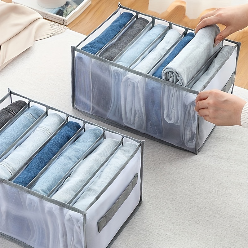 Wardrobe Clothes Organizer With Handle 11Grids Drawer Organizer Clothes Jeans T-Shirts Washable Clothes Storage Organizer Folded