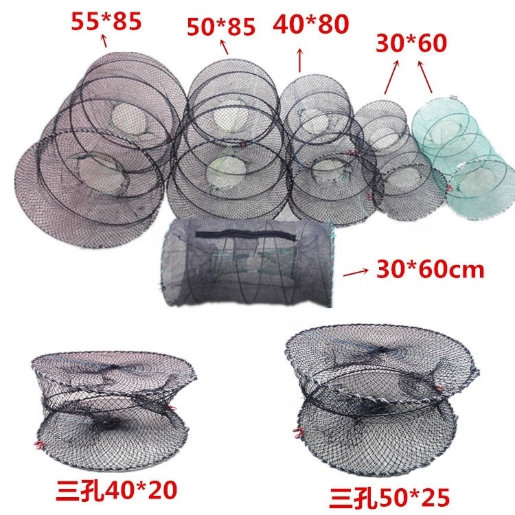 Collapsible Cast Net Fish Cage Crab Shrimp Crayfish Perfect Fishing Tackle Outdoor Enthusiasts Foldable Fishing Trap Mesh Design