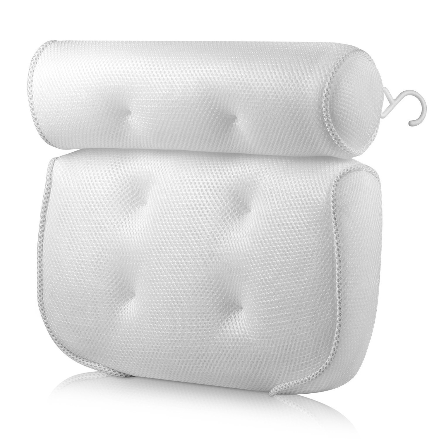 SPA Non-Slip Bath Pillow with Suction Cups Bathtub Neck Back Support Headrest Pillow Thickened Home Hot Bath Cushion Accessory