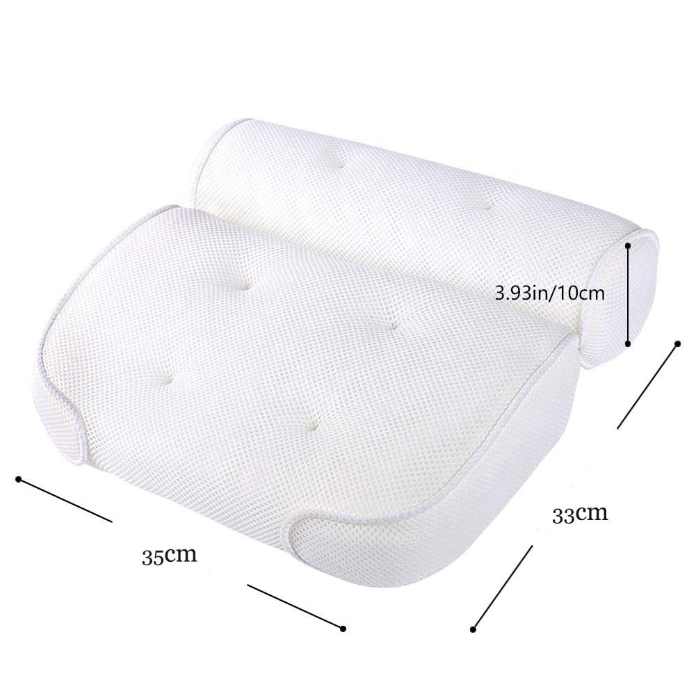 SPA Non-Slip Bath Pillow with Suction Cups Bathtub Neck Back Support Headrest Pillow Thickened Home Hot Bath Cushion Accessory