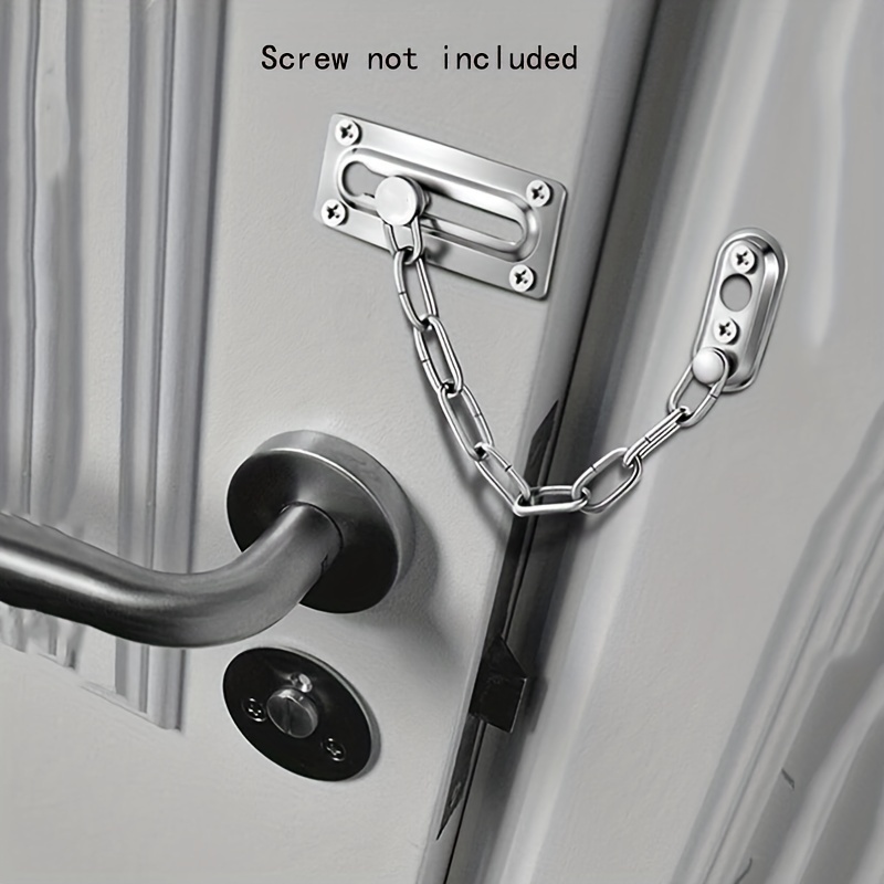 Door Chains Stainless Steel Security Sliding Bolt Bolt Guard Safety Lock Private With Screws For Front Doors Security Home Hotel