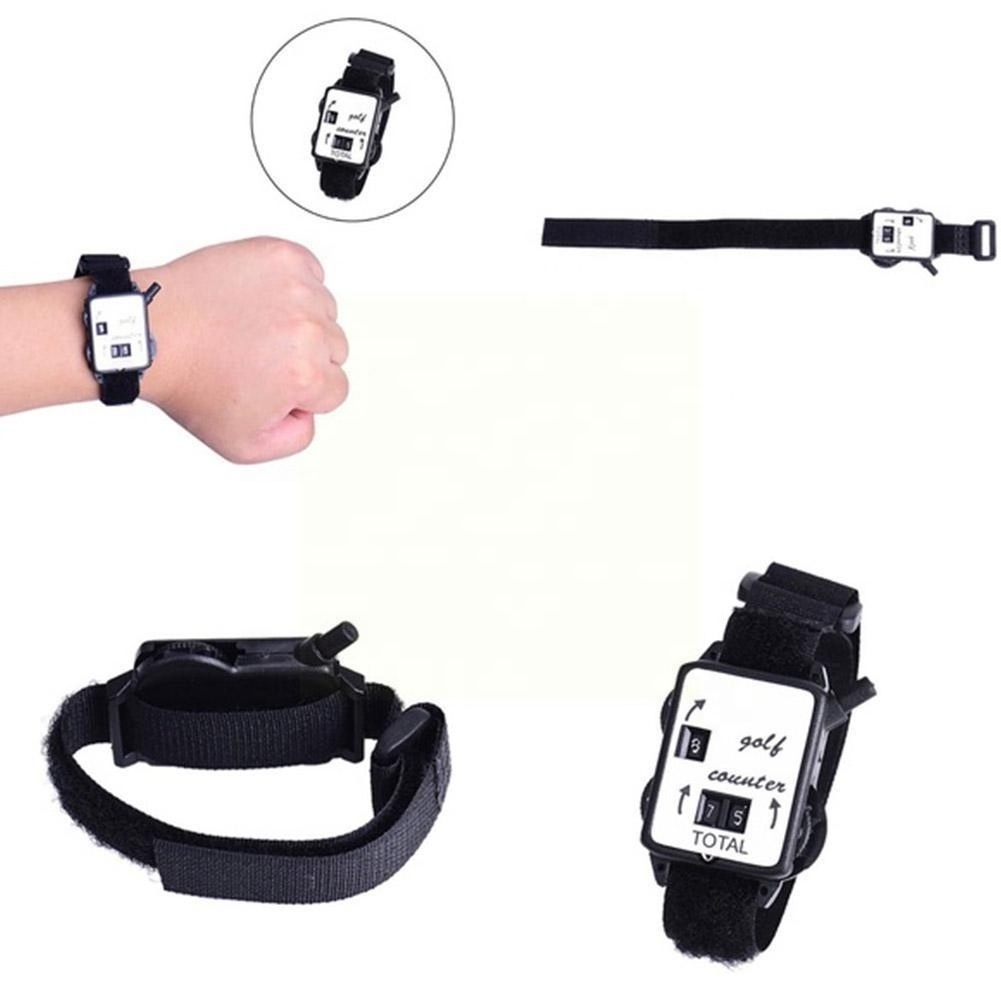 1Pc Mini Golf Club Stroke Score Keeper Count Watch Putt Shot Counter With Wristband Golf Training Aids Golf Accessories Black